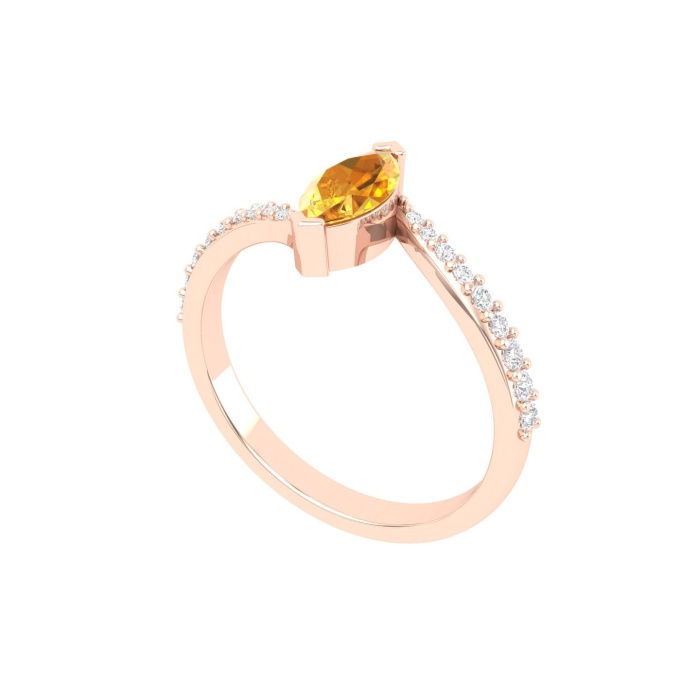 Natural Citrine 14K Dainty Stacking Ring, Rose Gold Statement Ring For Women, November  Promise Ring For Her, Everyday Gemstone | Save 33% - Rajasthan Living 12