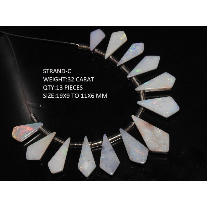 Australian Opal Doublet,Smooth,Kite Shape,Sideways Drill,Handmade Cabochon,Fancy Bead,Loose Stone,Multi Fire,For Making Jewelry 100%Natural | Save 33% - Rajasthan Living 8