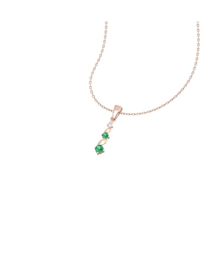 14K Solid Gold Emerald Designer Necklace, Handmade Diamond Pendant, Gold Necklace For Women, May Birthstone, Everyday Gemstone Pendant | Save 33% - Rajasthan Living 3