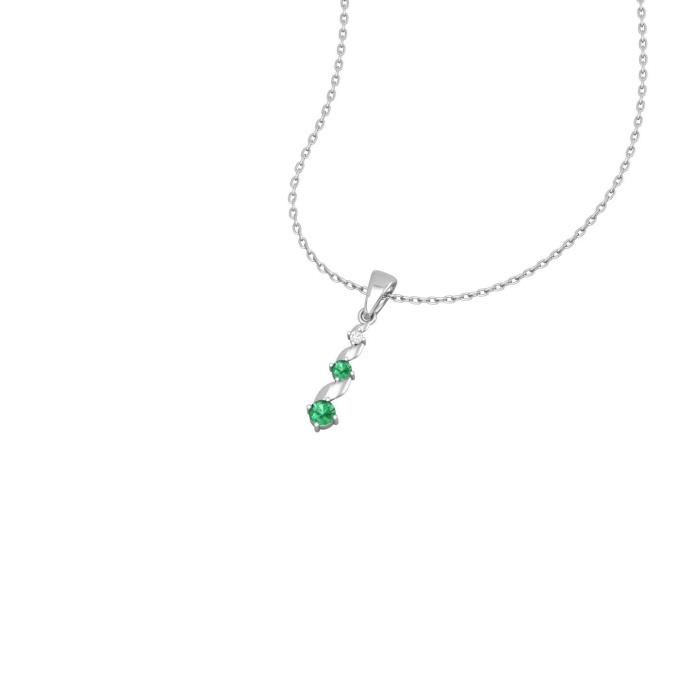 14K Solid Gold Emerald Designer Necklace, Handmade Diamond Pendant, Gold Necklace For Women, May Birthstone, Everyday Gemstone Pendant | Save 33% - Rajasthan Living 8