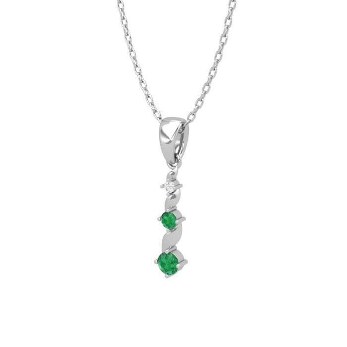 14K Solid Gold Emerald Designer Necklace, Handmade Diamond Pendant, Gold Necklace For Women, May Birthstone, Everyday Gemstone Pendant | Save 33% - Rajasthan Living 12