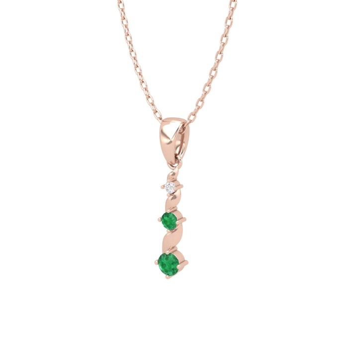 14K Solid Gold Emerald Designer Necklace, Handmade Diamond Pendant, Gold Necklace For Women, May Birthstone, Everyday Gemstone Pendant | Save 33% - Rajasthan Living 11