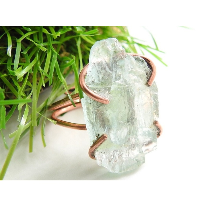 Aquamarine Natural Rough Rings,Wire Wrapping Jewelry,Copper,Adjustable,Raw,Wire-Wrapped,Minerals Stone,One Of A Kind 20-22MM Long CJ-1 | Save 33% - Rajasthan Living 10