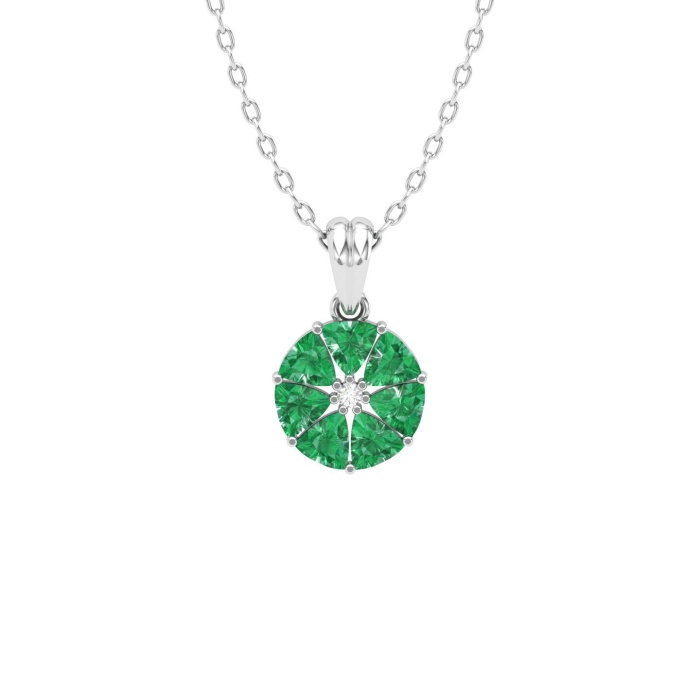 Natural Emerald Dainty 14K Gold Necklace, Minimalist Diamond Pendant, May Birthstone , Everyday Gemstone Pendant For Women, Handmade Jewelry | Save 33% - Rajasthan Living 6