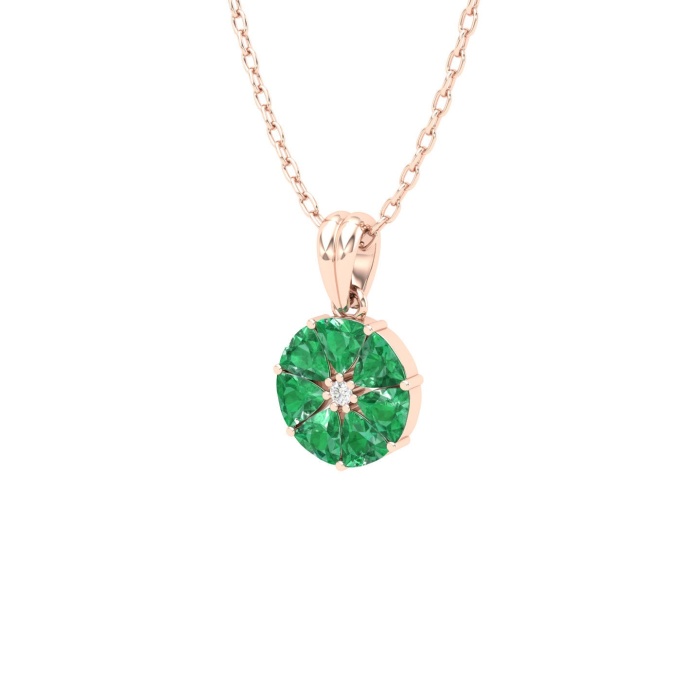 Natural Emerald Dainty 14K Gold Necklace, Minimalist Diamond Pendant, May Birthstone , Everyday Gemstone Pendant For Women, Handmade Jewelry | Save 33% - Rajasthan Living 14