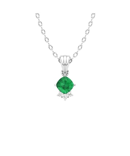 14K Solid Natural Emerald Gold Necklace, Minimalist Diamond Pendant, May Birthstone, Gift for her, Unique Handmade Diamond Layering Necklace | Save 33% - Rajasthan Living