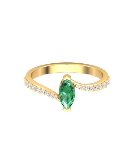Solid 14K Gold Natural Emerald Ring, Everyday Gemstone Ring For Her, Handmade Jewellery For Women | Save 33% - Rajasthan Living