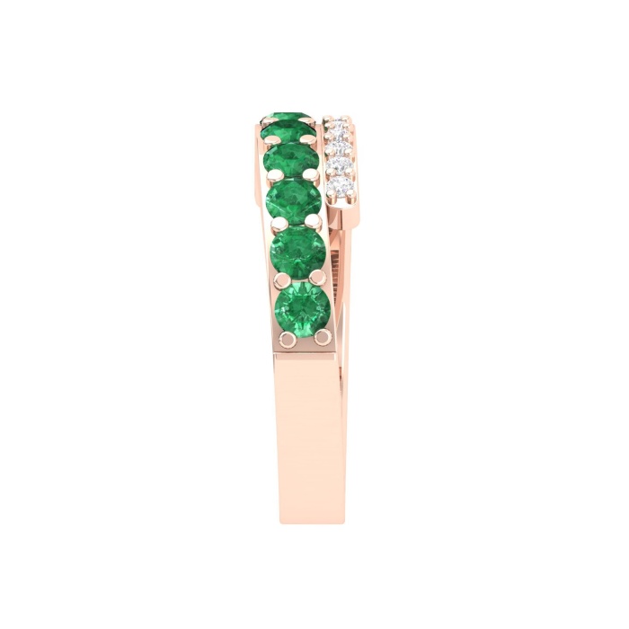 14K Dainty Natural Emerald Eternity Band, Gold Wedding Ring For Women, Rose Gold Statement Ring For Her, May Birthstone Promise Ring | Save 33% - Rajasthan Living 9