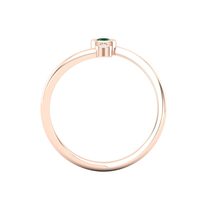 Natural Emerald 14K Dainty Stacking Ring, Rose Gold Statement Ring For Women, May Birthstone Promise Ring For Her, Everyday Gemstone | Save 33% - Rajasthan Living 8