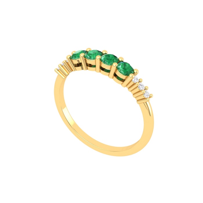 Solid 14K Gold Natural Emerald Ring, Everyday Gemstone Ring For Her, Handmade Jewellery For Women, May Birthstone Multistone Ring | Save 33% - Rajasthan Living 12