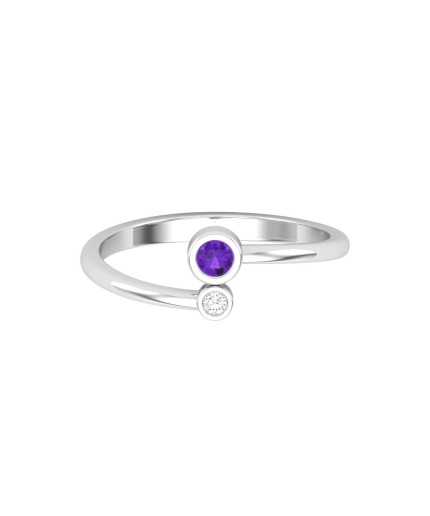 Natural Amethyst 14K Dainty Stacking Ring, Rose Gold Statement Ring For Women, February Birthstone Promise Ring For Her, Everyday Gemstone | Save 33% - Rajasthan Living
