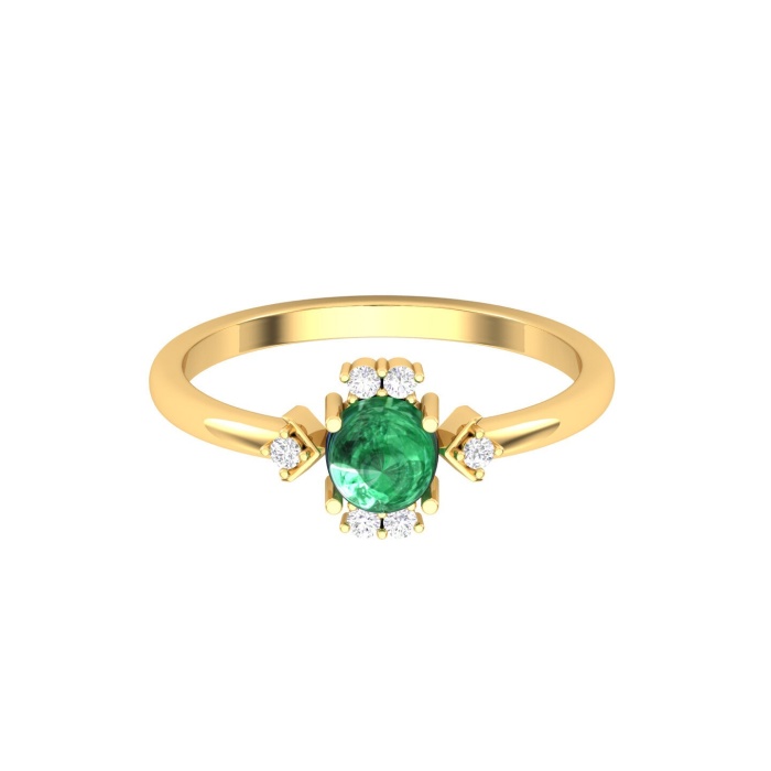 Dainty 14K Gold Natural Emerald Ring, Everyday Gemstone Ring For Her, Handmade Jewellery For Women, May Birthstone Promise Ring | Save 33% - Rajasthan Living 13