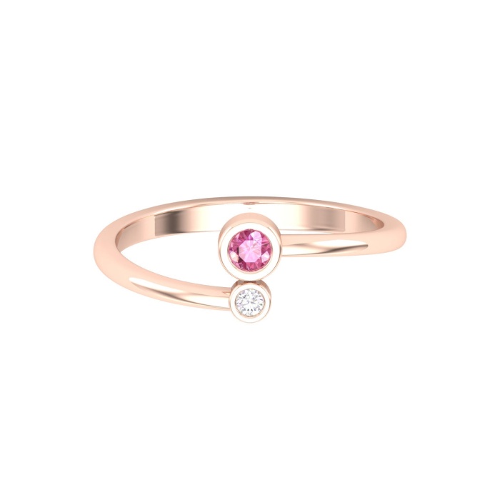 14K Dainty Natural Pink Spinel Stacking Ring, Rose Gold Multistone Ring For Women, August Birthstone Promise Ring For Her, Everyday Gemstone | Save 33% - Rajasthan Living 6
