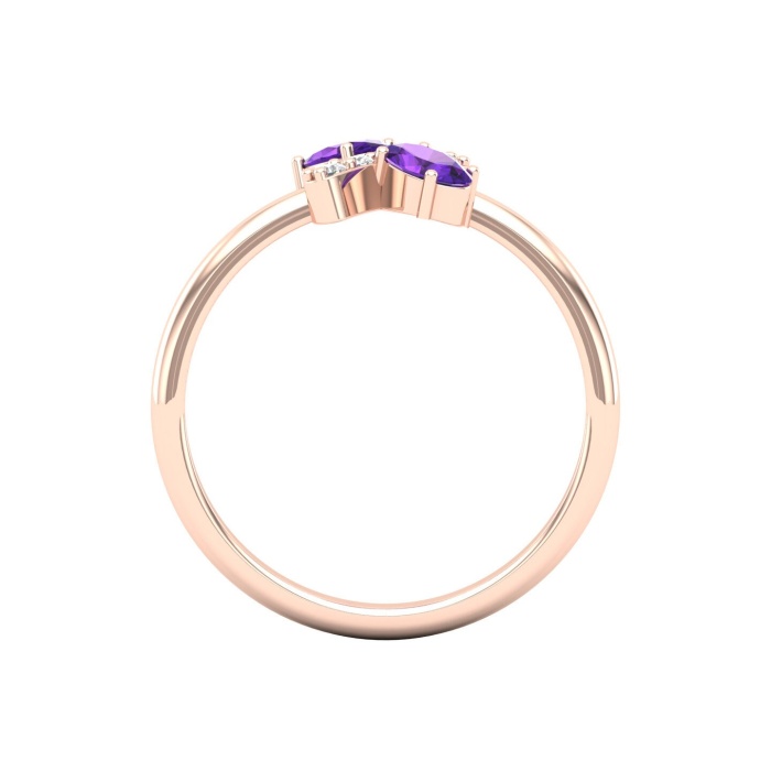 Natural Amethyst 14K Dainty Stacking Ring, Rose Gold Statement Ring For Women, February Birthstone Promise Ring For Her, Birthday Ring , Everyday Gemstone | Save 33% - Rajasthan Living 9