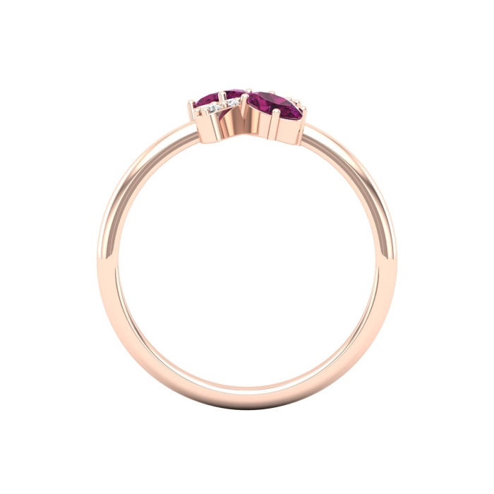 Dainty 14K Gold Natural Garnet Ring, Everyday Gemstone Ring For Her, Handmade Jewellery For Women, January Birthstone Multistone Ring | Save 33% - Rajasthan Living 9