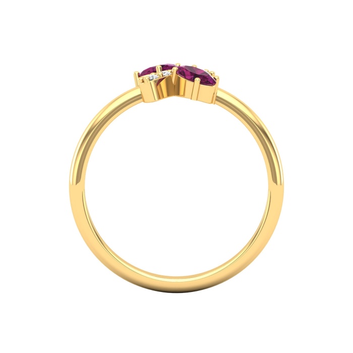 Dainty 14K Gold Natural Garnet Ring, Everyday Gemstone Ring For Her, Handmade Jewellery For Women, January Birthstone Multistone Ring | Save 33% - Rajasthan Living 10