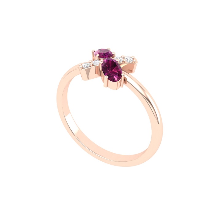 Dainty 14K Gold Natural Garnet Ring, Everyday Gemstone Ring For Her, Handmade Jewellery For Women, January Birthstone Multistone Ring | Save 33% - Rajasthan Living 11
