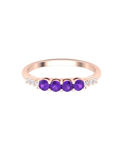 Dainty 14K Gold Natural Amethyst Ring, Everyday Gemstone Ring For Her, Handmade Jewellery For Women, February Birthstone Statement Ring | Save 33% - Rajasthan Living