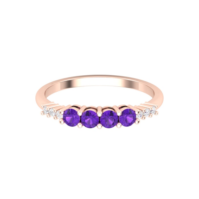 Dainty 14K Gold Natural Amethyst Ring, Everyday Gemstone Ring For Her, Handmade Jewellery For Women, February Birthstone Statement Ring | Save 33% - Rajasthan Living 6
