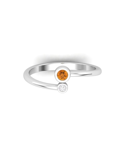 Natural Citrine 14K Solid Stacking Ring, Rose Gold Multistone Ring For Women, November Birthstone Promise Ring For Her, Everyday Gemstone | Save 33% - Rajasthan Living