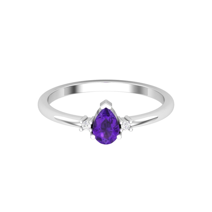 Natural Amethyst Solid 14K Gold Ring, Everyday Gemstone Ring For Her, Handmade Jewellery For Women, February Birthstone Statement Ring | Save 33% - Rajasthan Living 7