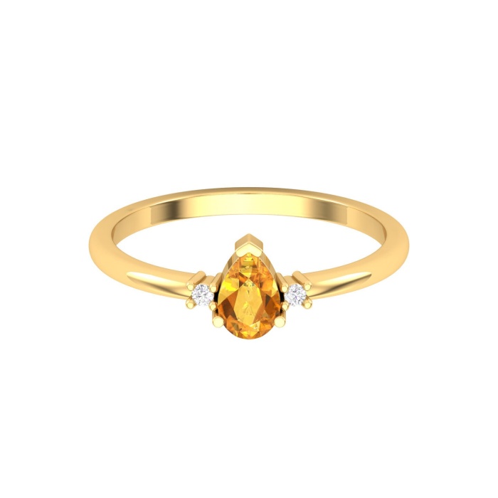 Natural Citrine Solid 14K Gold Ring, Everyday Gemstone Ring For Her, Handmade Jewellery For Women, November Birthstone Statement Ring | Save 33% - Rajasthan Living 7