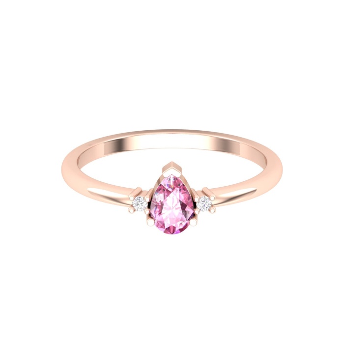 Solid 14K Gold Natural Pink Spinel Ring, Everyday Gemstone Ring For Her, Handmade Jewellery For Women, August Birthstone Multistone Ring | Save 33% - Rajasthan Living 6