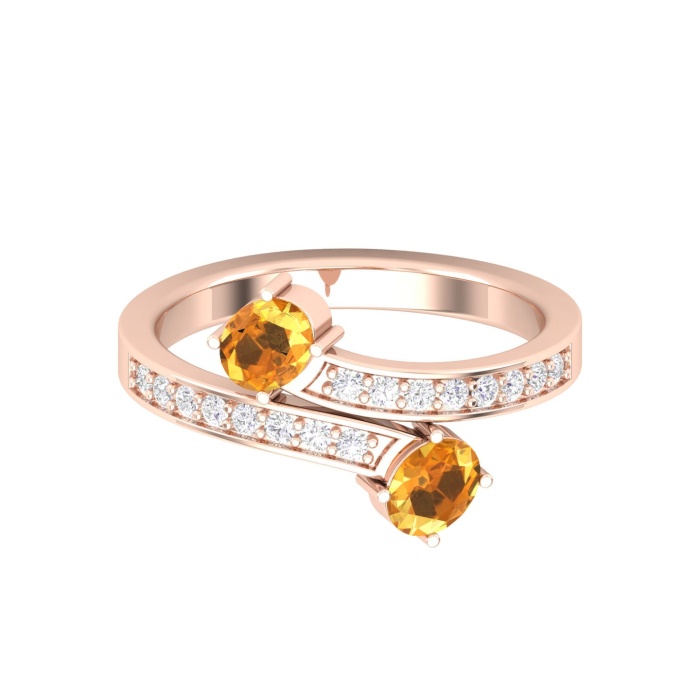 14K Dainty Natural Citrine Eternity Band, Gold Wedding Ring For Women, Gold Wedding Ring For Her, November Birthstone Promise Ring | Save 33% - Rajasthan Living 6