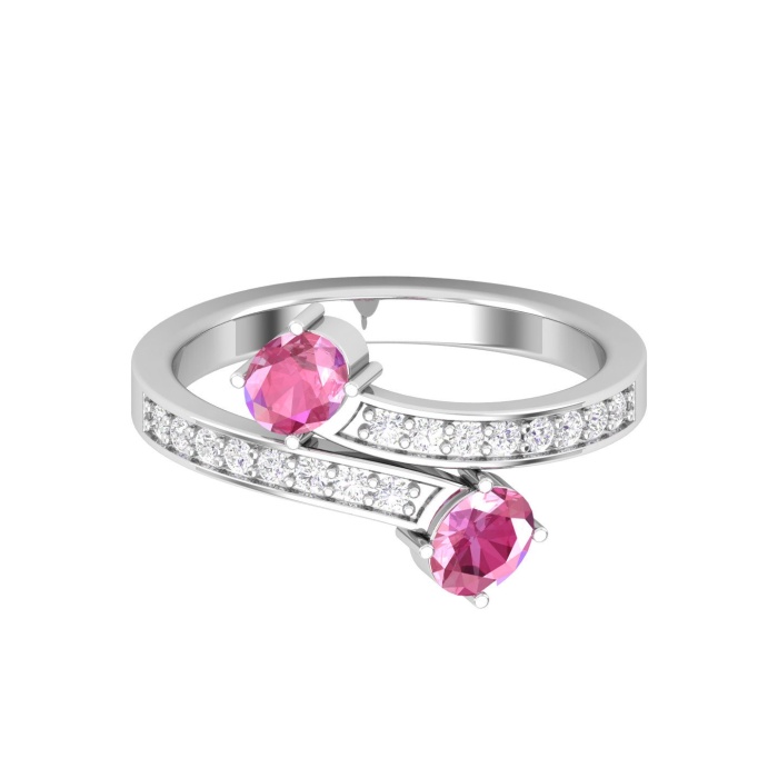 Dainty 14K Gold Natural Pink Spinel Ring, Everyday Gemstone Ring For Her, Handmade Jewellery For Women, August Birthstone Multistone Ring | Save 33% - Rajasthan Living 6