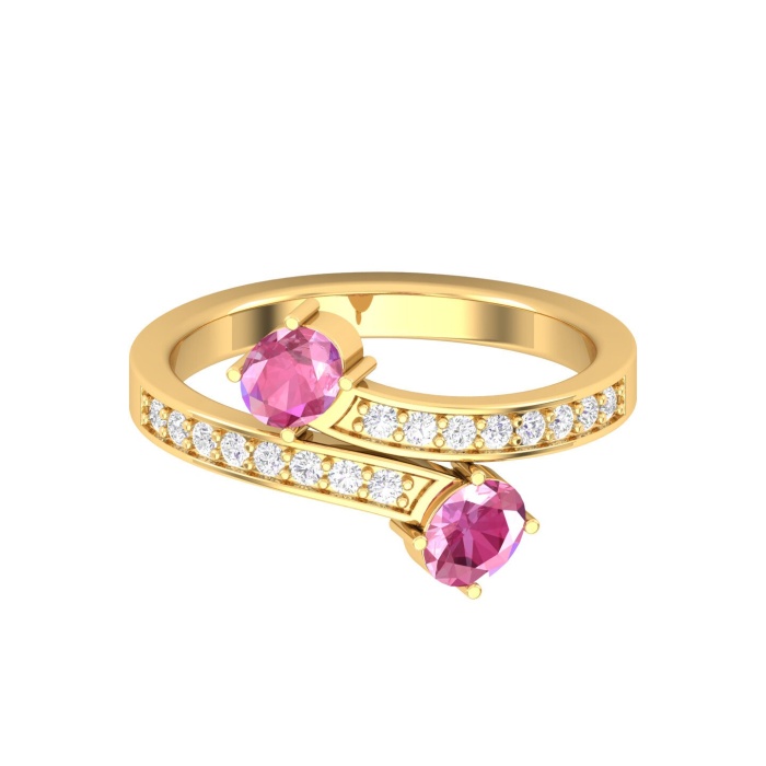 Dainty 14K Gold Natural Pink Spinel Ring, Everyday Gemstone Ring For Her, Handmade Jewellery For Women, August Birthstone Multistone Ring | Save 33% - Rajasthan Living 7