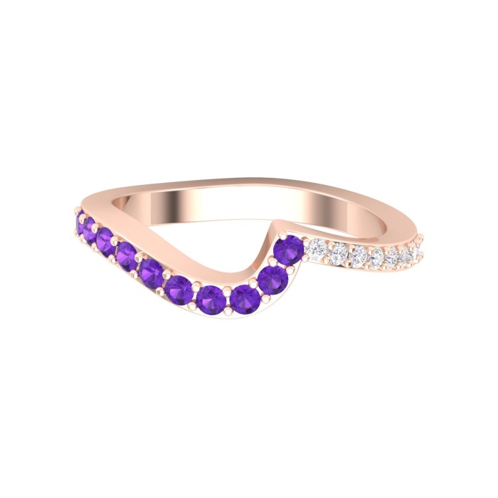 Natural Amethyst 14K Dainty Stacking Ring, Rose Gold  Ring For Women, February Birthstone Promise Ring For Her, Everyday Gemstone | Save 33% - Rajasthan Living 6