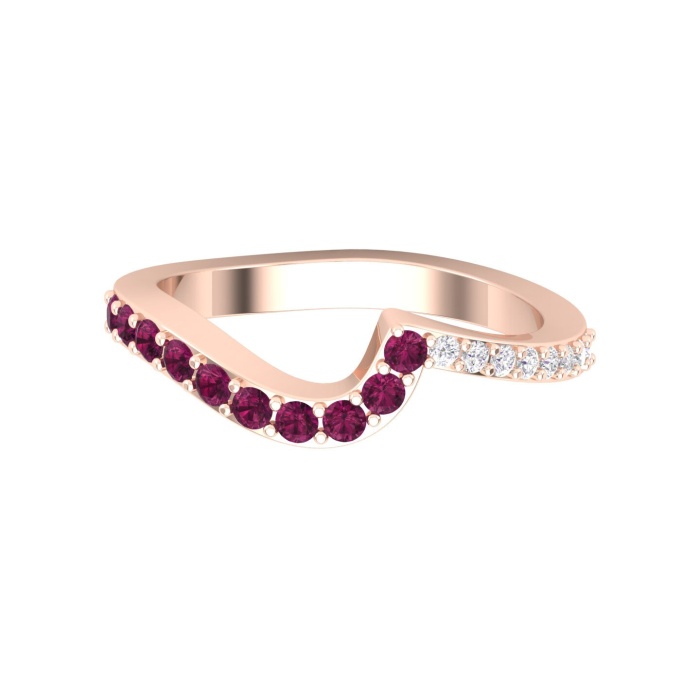 14K Solid Natural Garnet Eternity Band, Gold Wedding Ring For Women, Gold Wedding Ring For Her, January Birthstone Promise Ring | Save 33% - Rajasthan Living 6