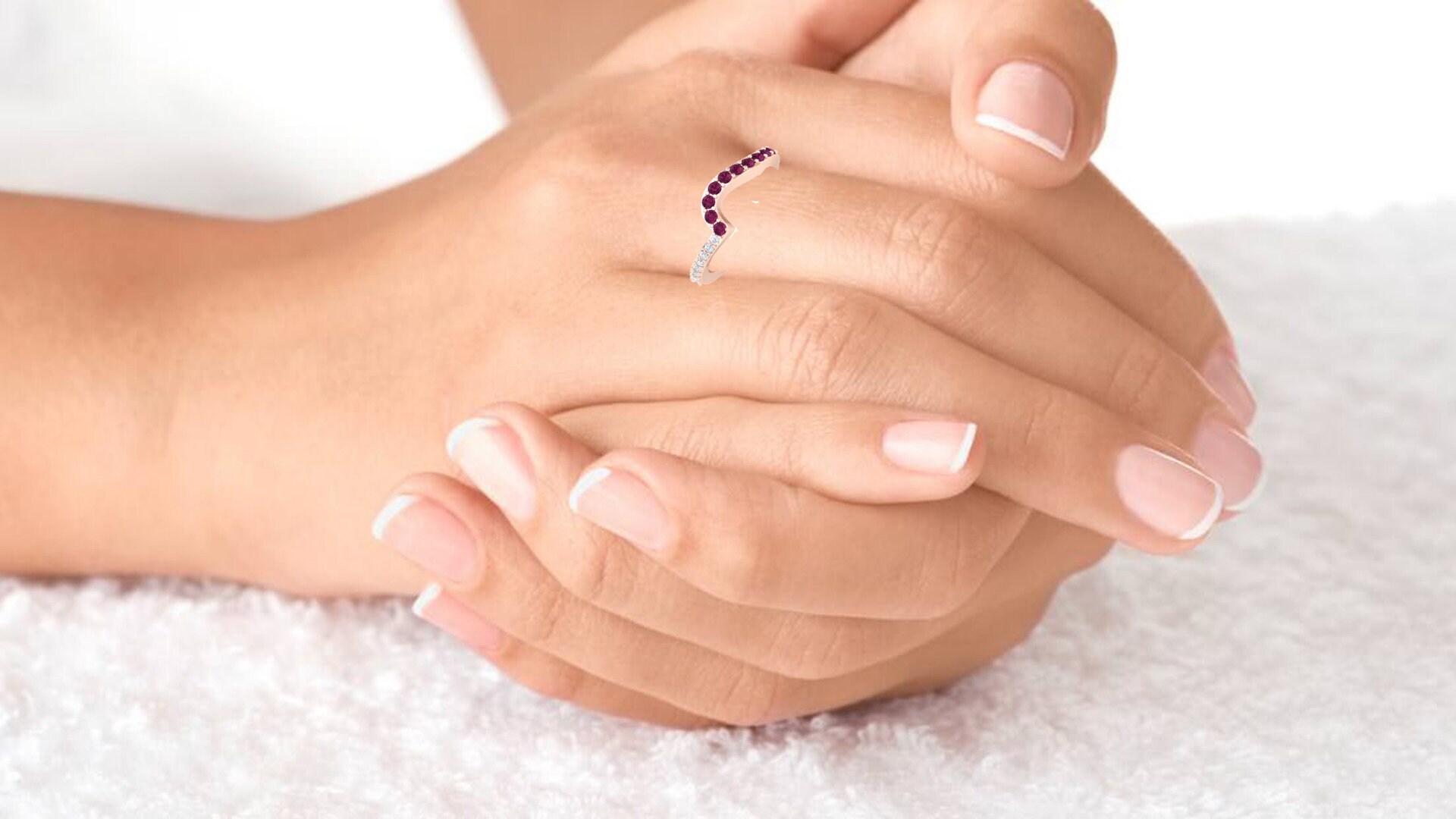 14K Solid Natural Garnet Eternity Band, Gold Wedding Ring For Women, Gold Wedding Ring For Her, January Birthstone Promise Ring | Save 33% - Rajasthan Living 18