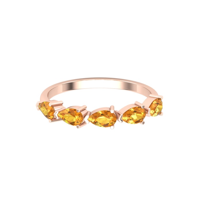 Natural Citrine 14K Solid Stacking Ring, Rose Gold Statement Ring For Women, November Birthstone Promise Ring For Her, Everyday Gemstone | Save 33% - Rajasthan Living 7