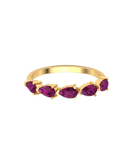 14K Solid Natural Garnet Statement Band, Gold Wedding Ring For Women, Gold Wedding Ring For Her, January Birthstone Promise Ring | Save 33% - Rajasthan Living