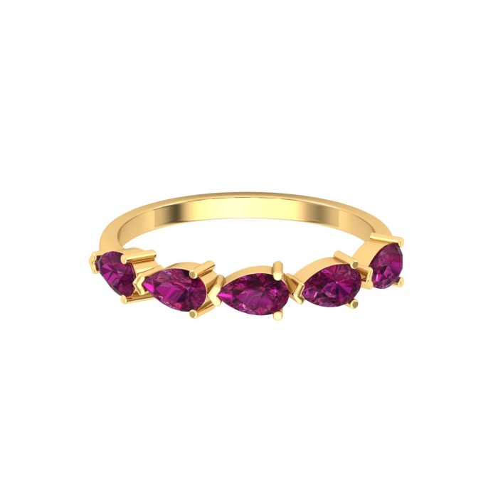 14K Solid Natural Garnet Statement Band, Gold Wedding Ring For Women, Gold Wedding Ring For Her, January Birthstone Promise Ring | Save 33% - Rajasthan Living 6