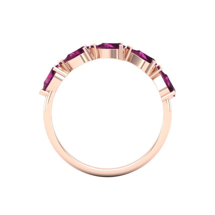 14K Solid Natural Garnet Statement Band, Gold Wedding Ring For Women, Gold Wedding Ring For Her, January Birthstone Promise Ring | Save 33% - Rajasthan Living 9
