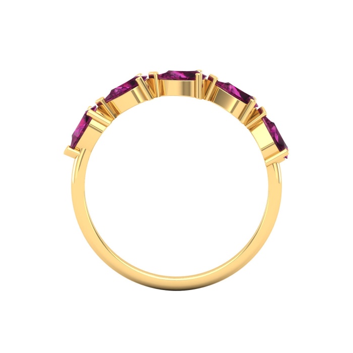 14K Solid Natural Garnet Statement Band, Gold Wedding Ring For Women, Gold Wedding Ring For Her, January Birthstone Promise Ring | Save 33% - Rajasthan Living 10