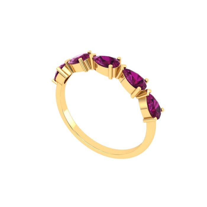 14K Solid Natural Garnet Statement Band, Gold Wedding Ring For Women, Gold Wedding Ring For Her, January Birthstone Promise Ring | Save 33% - Rajasthan Living 12