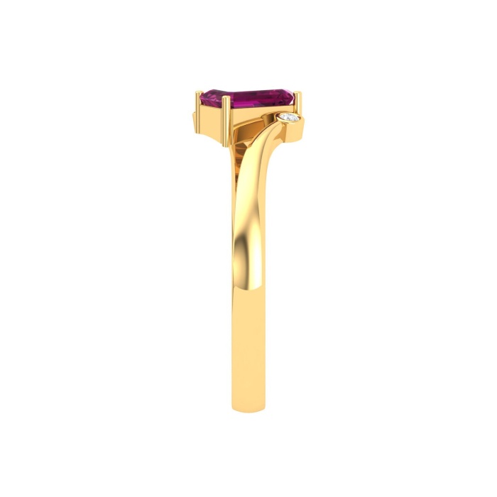 14K Solid Natural Rhodolite Garnet Band, Gold Wedding Ring For Women, Everyday Gemstone Ring For Her, January Birthstone Promise Ring | Save 33% - Rajasthan Living 14