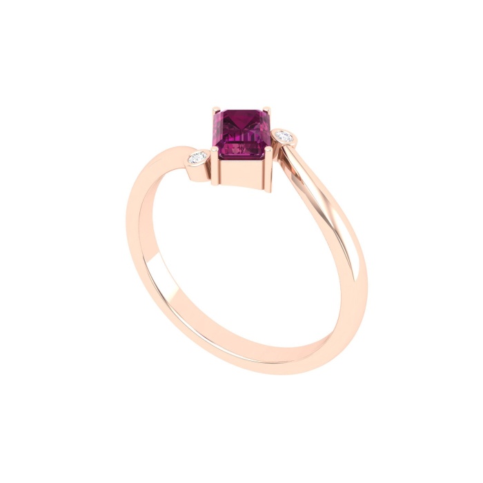 14K Solid Natural Rhodolite Garnet Band, Gold Wedding Ring For Women, Everyday Gemstone Ring For Her, January Birthstone Promise Ring | Save 33% - Rajasthan Living 12