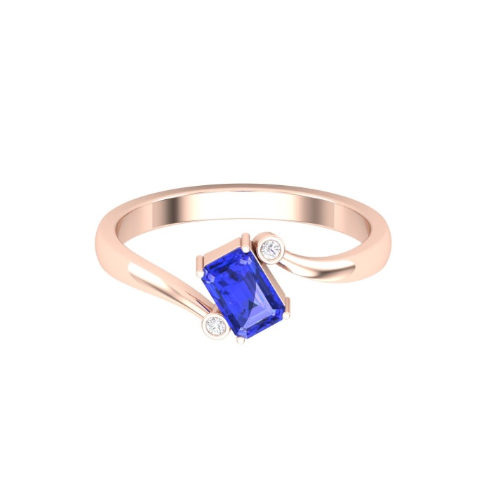 Dainty 14K Gold Natural Tanzanite Ring, Everyday Gemstone Ring For Her, Handmade Jewelry For Women, December Birthstone Ring, Octagon Stone | Save 33% - Rajasthan Living 6