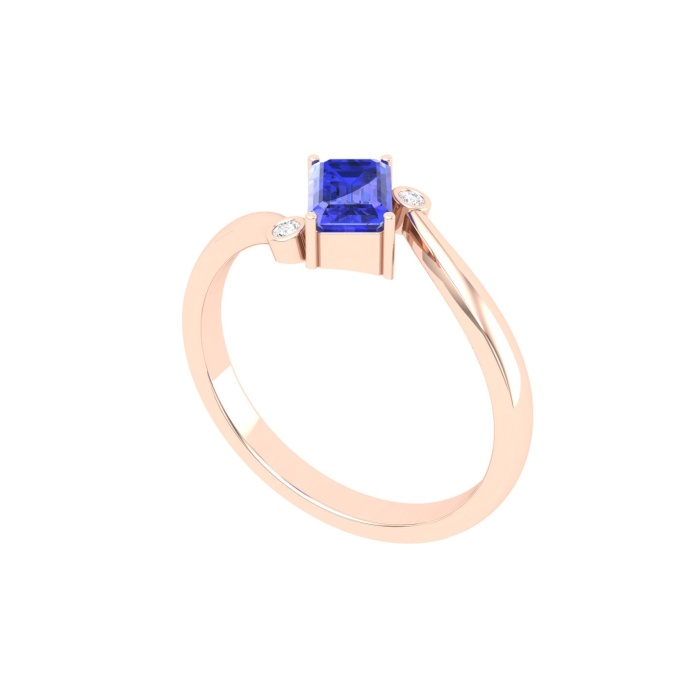 Dainty 14K Gold Natural Tanzanite Ring, Everyday Gemstone Ring For Her, Handmade Jewelry For Women, December Birthstone Ring, Octagon Stone | Save 33% - Rajasthan Living 7