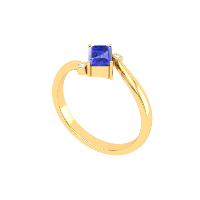 Dainty 14K Gold Natural Tanzanite Ring, Everyday Gemstone Ring For Her, Handmade Jewelry For Women, December Birthstone Ring, Octagon Stone | Save 33% - Rajasthan Living 14