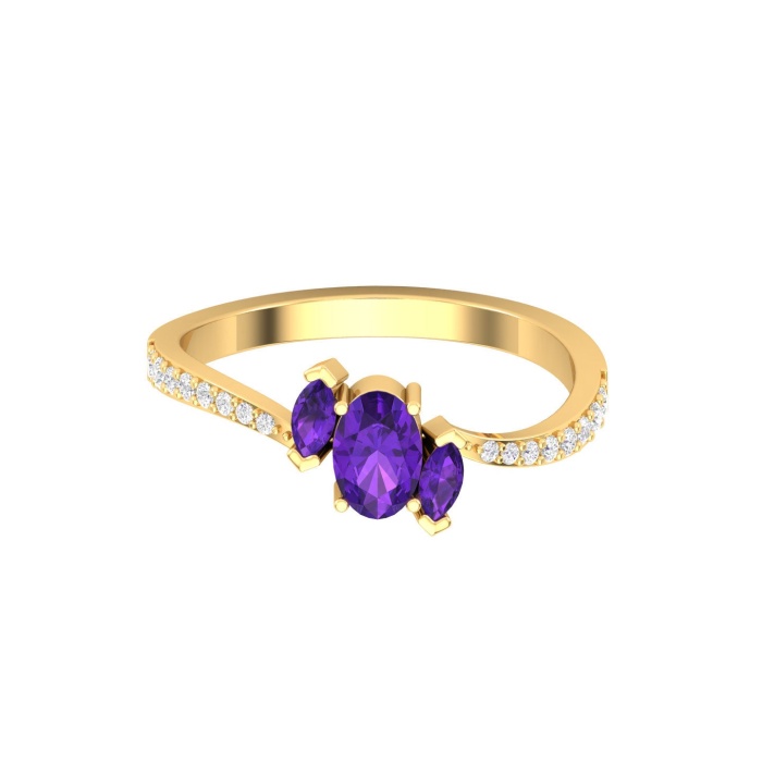 14K Solid Natural Amethyst Statement Ring, Rose Gold Statement Ring For Women, February Birthstone Promise Ring For Her, Everyday Gemstone | Save 33% - Rajasthan Living 13