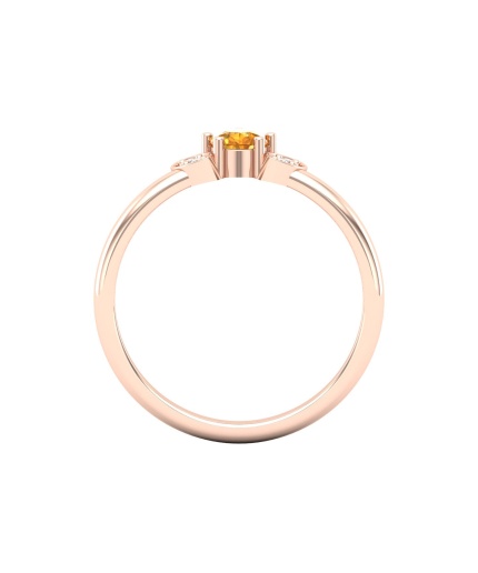 Natural Citrine 14K Dainty Stacking Ring, Rose Gold Statement Ring For Women, Birthstone Promise Ring For Her, Everyday Gemstone | Save 33% - Rajasthan Living 3