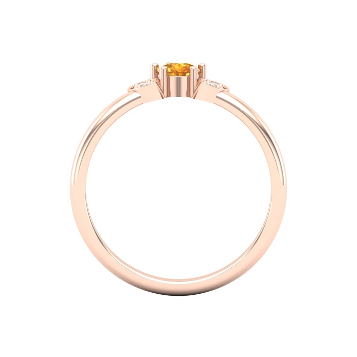 Natural Citrine 14K Dainty Stacking Ring, Rose Gold Statement Ring For Women, Birthstone Promise Ring For Her, Everyday Gemstone | Save 33% - Rajasthan Living 7
