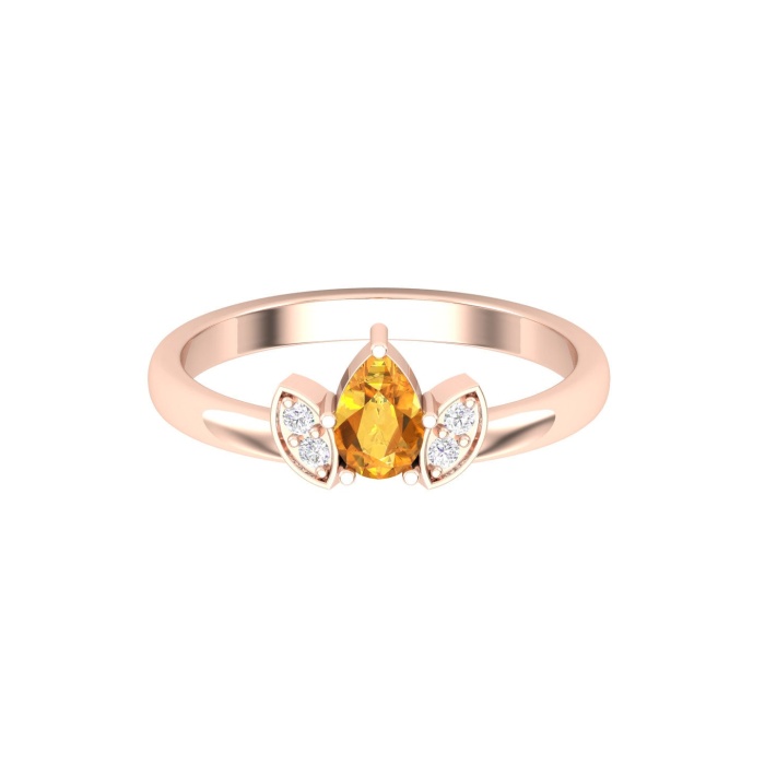 Natural Citrine 14K Dainty Stacking Ring, Rose Gold Statement Ring For Women, Birthstone Promise Ring For Her, Everyday Gemstone | Save 33% - Rajasthan Living 9