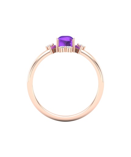 Natural Amethyst 14K Solid Statement Ring, Rose Gold Stacking Ring For Women, February Birthstone Promise Ring For Her, Everyday Gemstone | Save 33% - Rajasthan Living 3