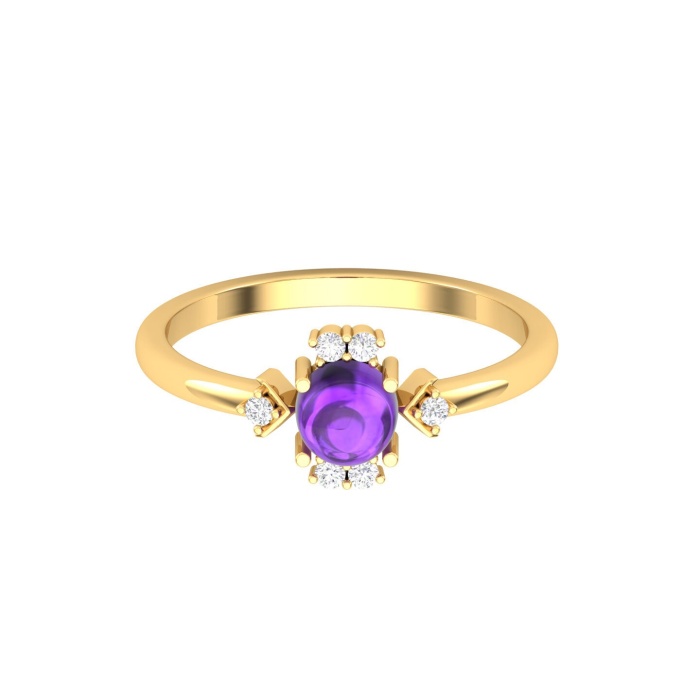 Natural Amethyst 14K Solid Statement Ring, Rose Gold Stacking Ring For Women, February Birthstone Promise Ring For Her, Everyday Gemstone | Save 33% - Rajasthan Living 13